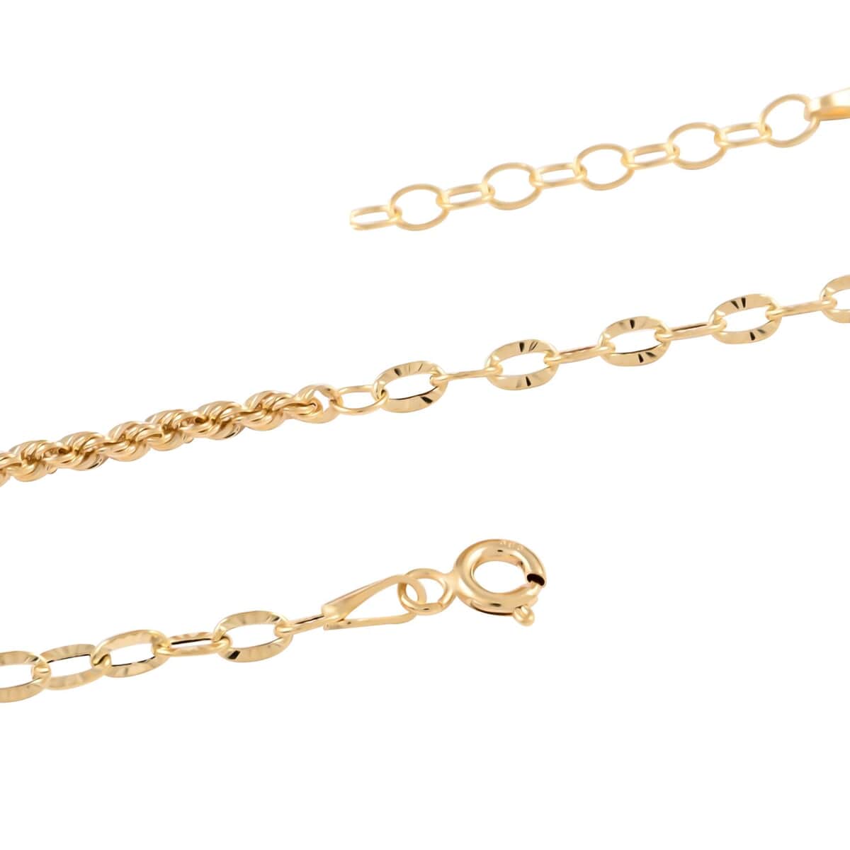 Maestro Gold Collection Italian 14K Yellow Gold 2.2mm Rope and Rolo Necklace 18-20 Inches 1.9 Grams image number 2
