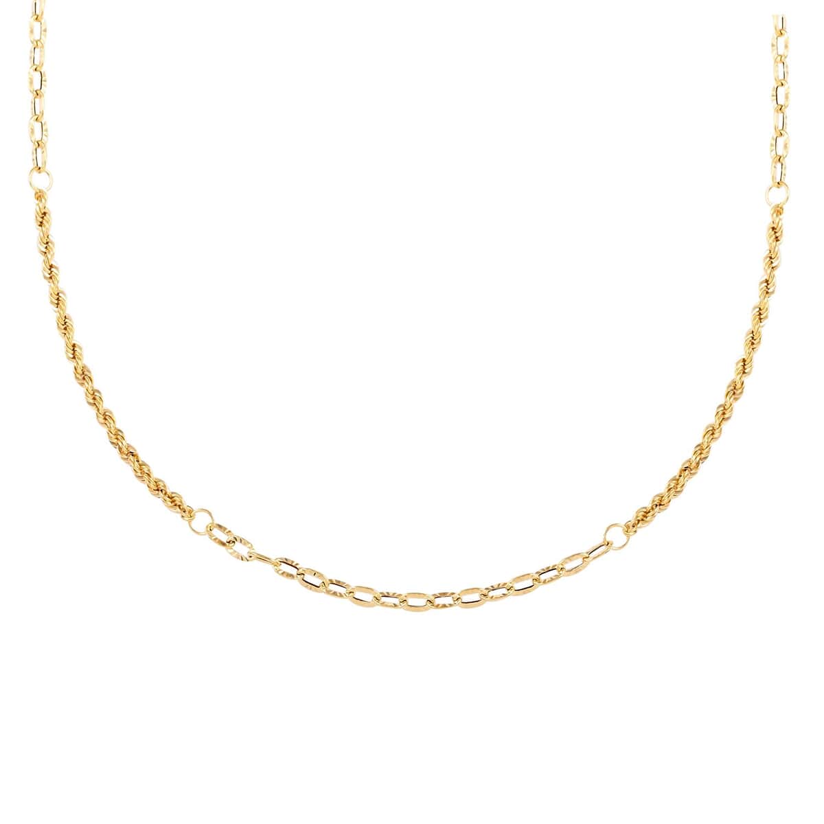 Maestro Gold Collection Italian 14K Yellow Gold 2.2mm Rope and Rolo Necklace 18-20 Inches 1.9 Grams image number 3