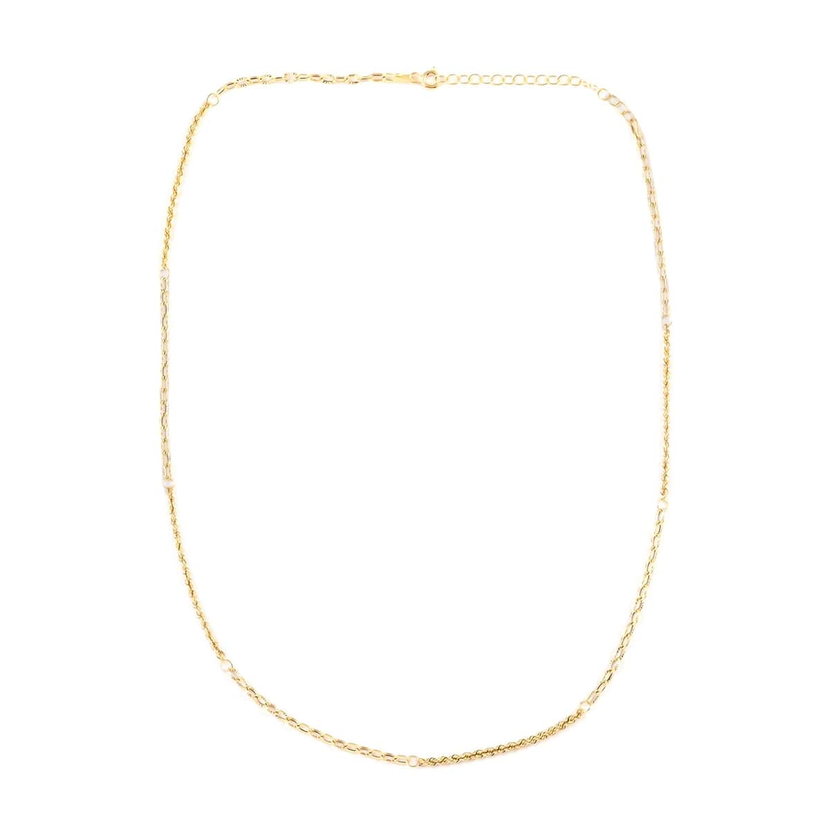 Maestro Gold Collection Italian 14K Yellow Gold 2.2mm Rope and Rolo Necklace 18-20 Inches 1.9 Grams image number 5