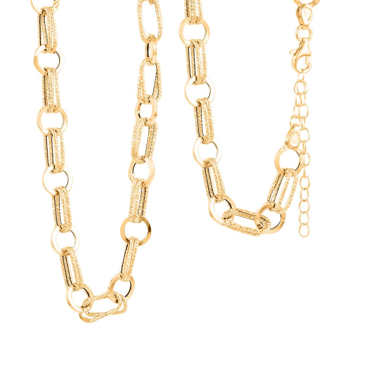 Ankur Treasure Chest Italian 10K Yellow Gold Rolo Chain Necklace, Double Finish Twin Rolo Necklace, Gold Rolo Necklace, 18 Inches Necklace 6.00 Grams image number 0