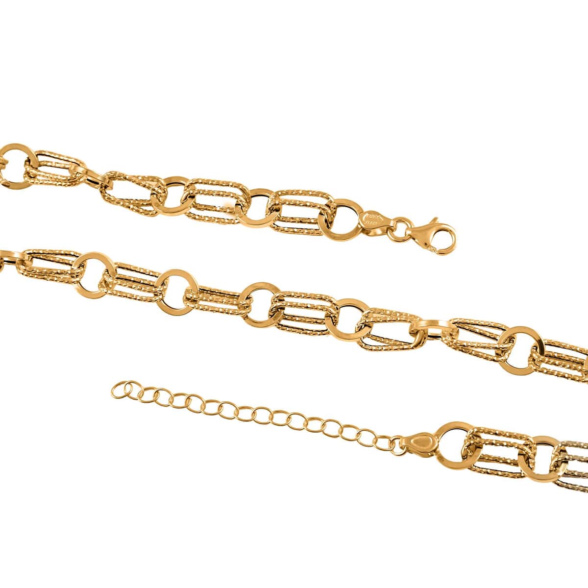 Ankur Treasure Chest Italian 10K Yellow Gold Rolo Chain Necklace, Double Finish Twin Rolo Necklace, Gold Rolo Necklace, 18 Inches Necklace 6.00 Grams image number 2