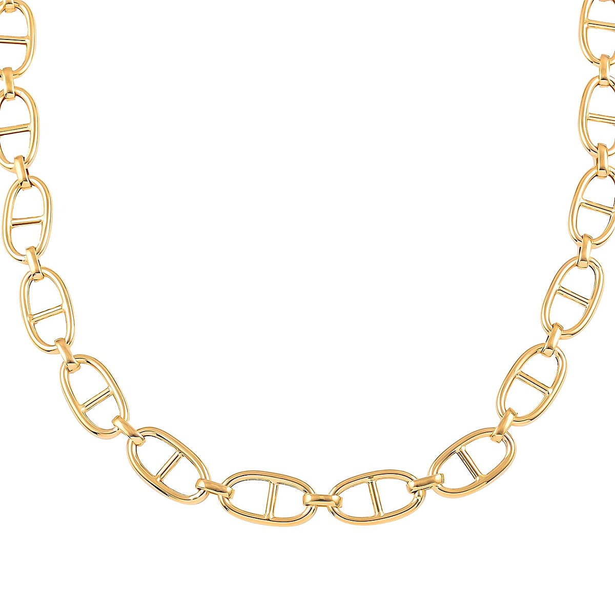 Maestro Gold Collection Italian 10K Yellow Gold 10.4mm Mariner Necklace 18 Inches 13.4 Grams image number 3
