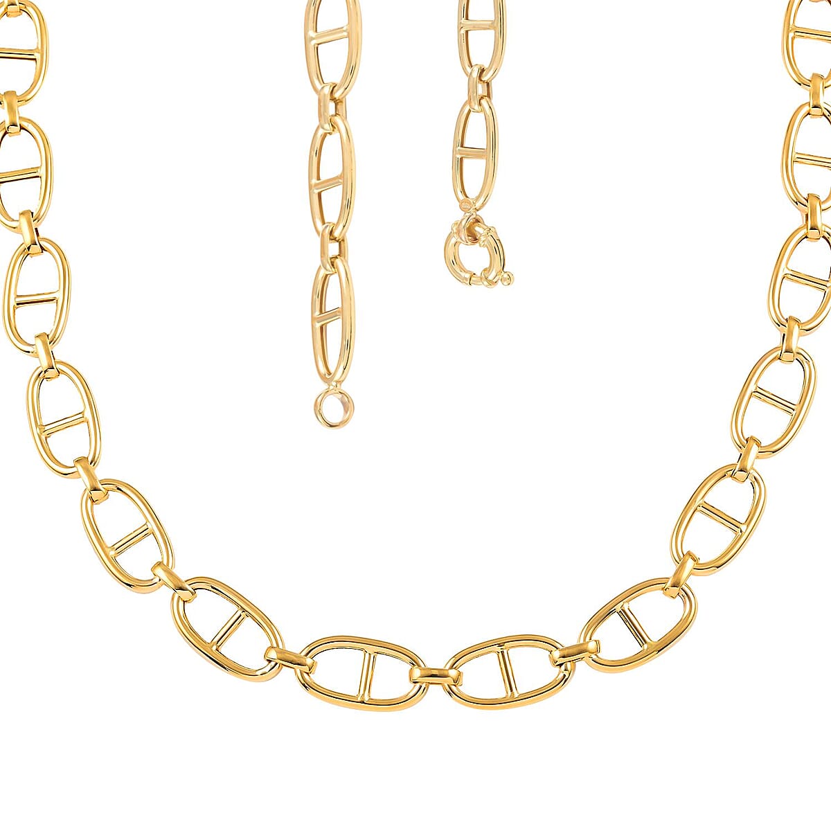 Maestro Gold Collection Italian 10K Yellow Gold 10.4mm Mariner Necklace 18 Inches 13.4 Grams image number 4