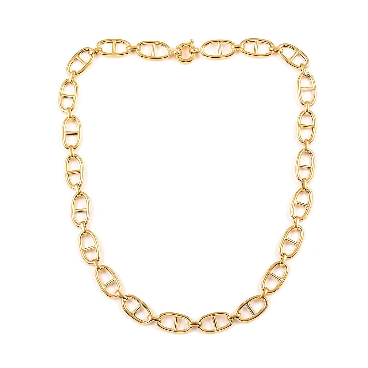 Maestro Gold Collection Italian 10K Yellow Gold 10.4mm Mariner Necklace 18 Inches 13.4 Grams image number 5