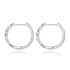 Simulated Multi Color Diamond Hoop Earrings in Silvertone 3.65 ctw image number 3