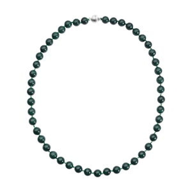 Malachite 402.00 ctw Necklace in Rhodium Over Sterling Silver 20 Inches