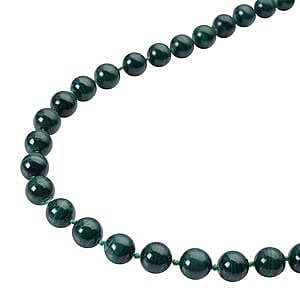 Malachite 402.00 ctw Necklace in Rhodium Over Sterling Silver 20 Inches