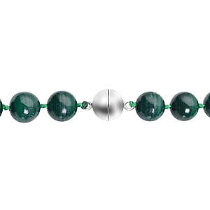 Malachite 402.00 ctw Necklace in Rhodium Over Sterling Silver 20 Inches