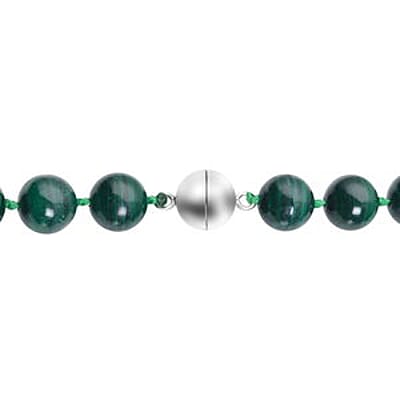 Malachite 402.00 ctw Necklace in Rhodium Over Sterling Silver 20 Inches