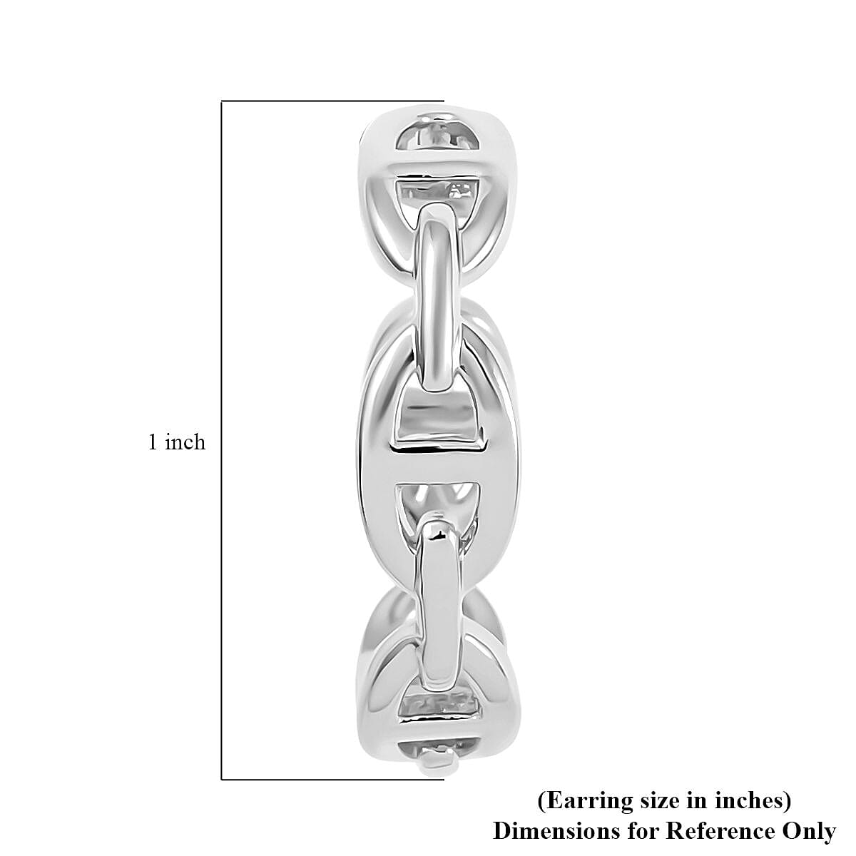 Mariner Link Hoop Earrings in Silvertone image number 4