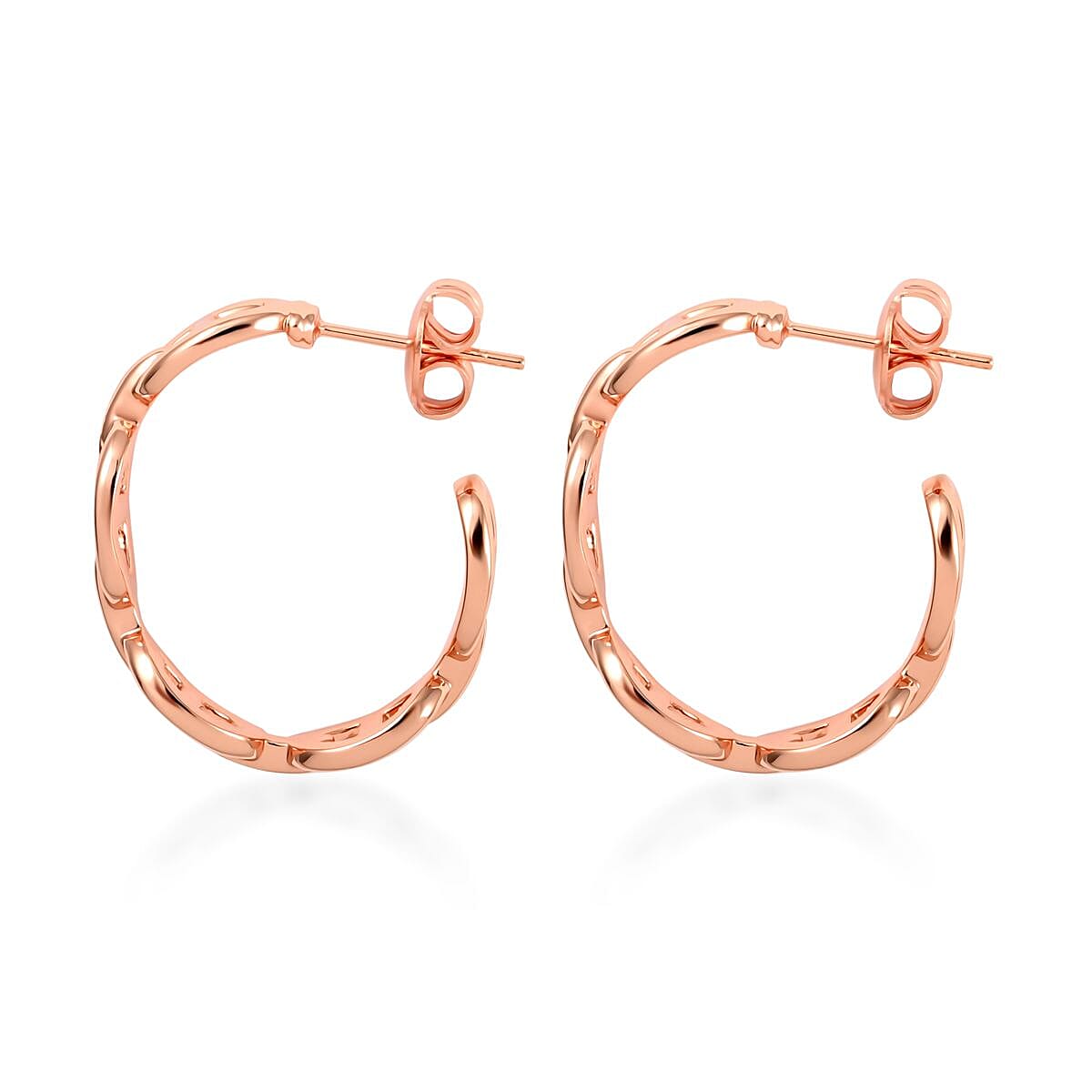Mariner Link Hoop Earrings in Rosetone image number 3