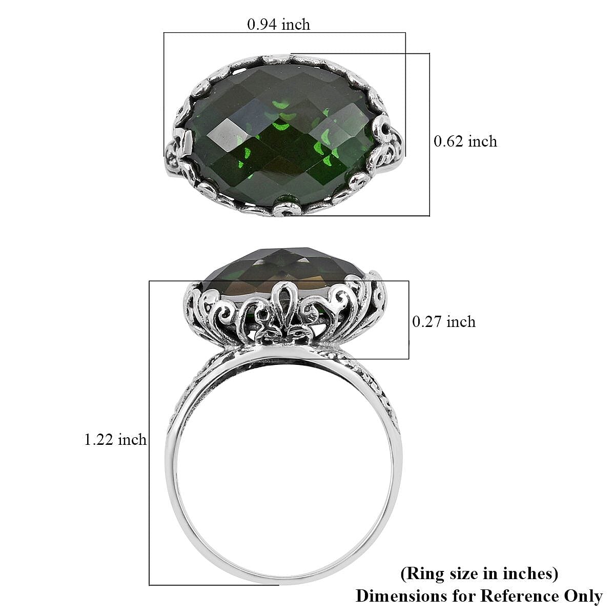 Bali Legacy Chrome Quartz Ring in Sterling Silver (Size 10.0) 13.00 ctw