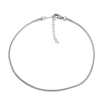 Snake Chain Anklet 9 Inches in Stainless Steel