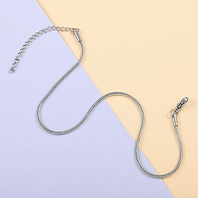 Snake Chain Anklet 9 Inches in Stainless Steel