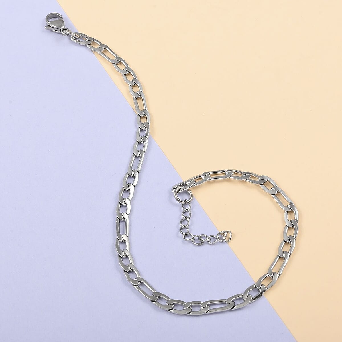 Figaro Chain Anklet in Stainless Steel (9 In) image number 1