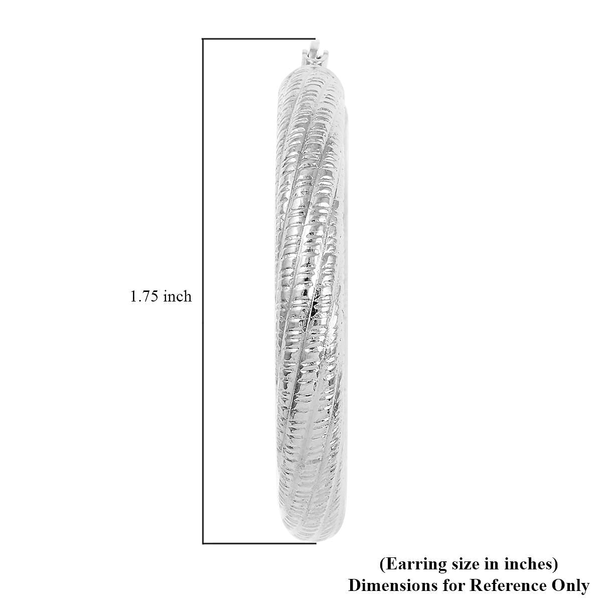 Thick Sand Blasted Textured Hoop Earrings in Stainless Steel (13.10 g) image number 4