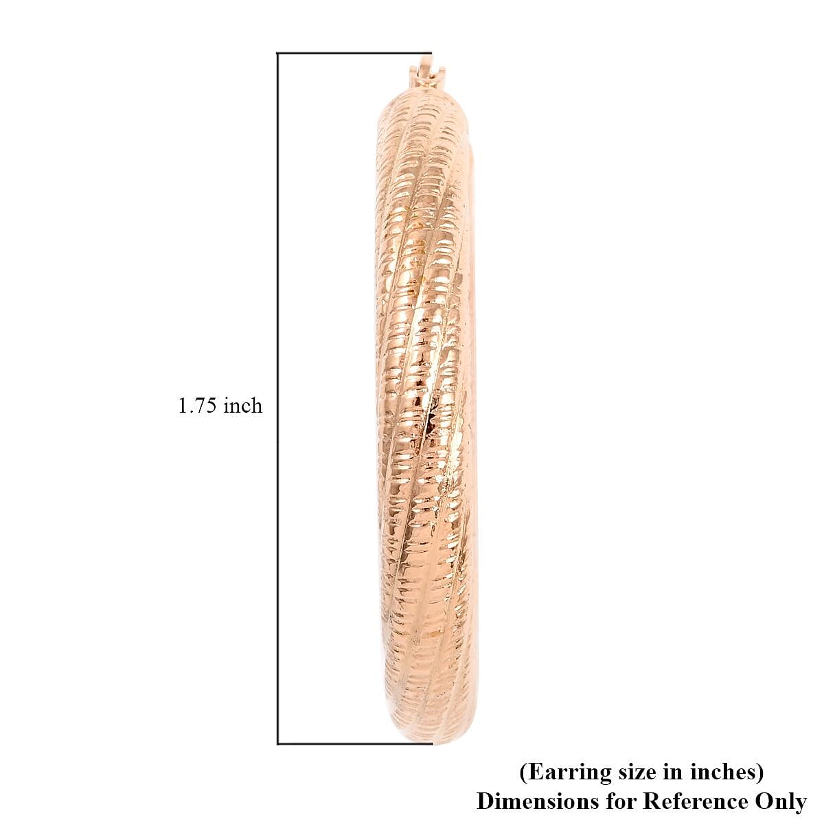 Thick Sand Blasted Textured Hoop Earrings in ION Plated Rose Gold Stainless Steel 13.10 Grams image number 4