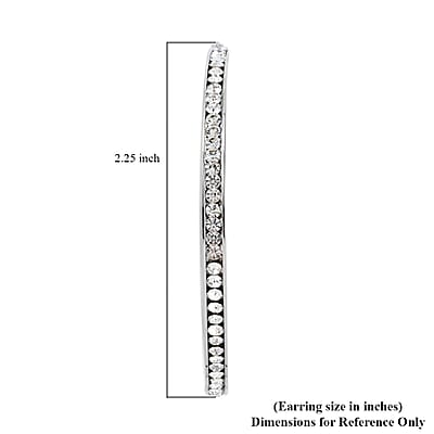 Simulated Diamond Hoop Earrings in Stainless Steel, Tarnish-Free, Waterproof, Sweat Proof Jewelry