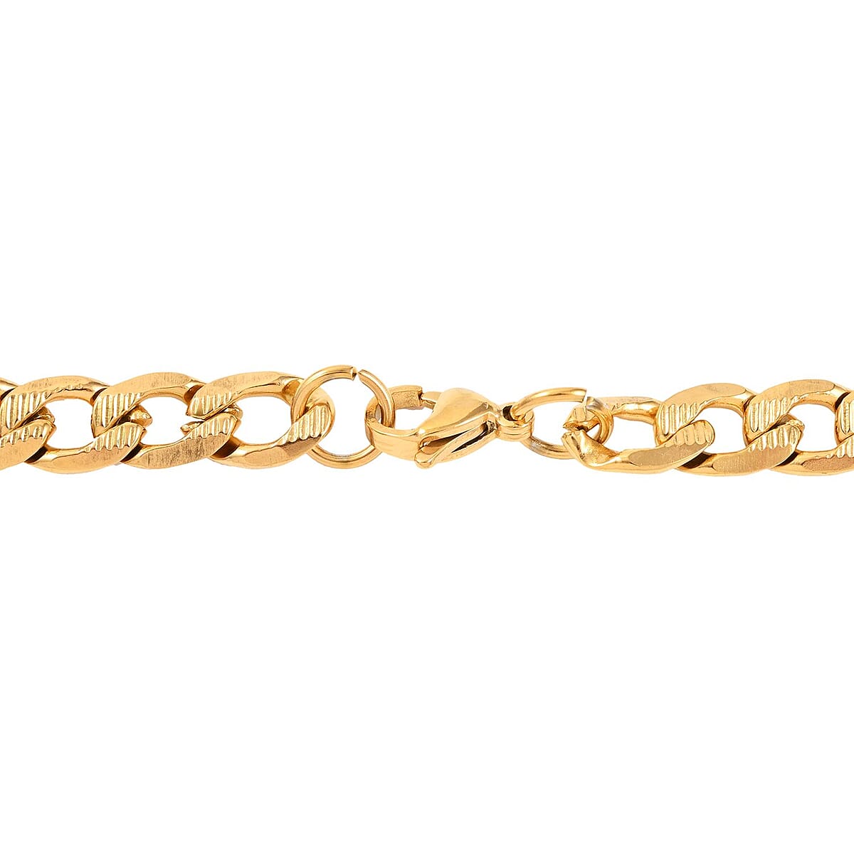 8mm Cuban Link Necklace 24 Inches in ION Plated Yellow Gold Stainless Steel 44 Grams image number 3