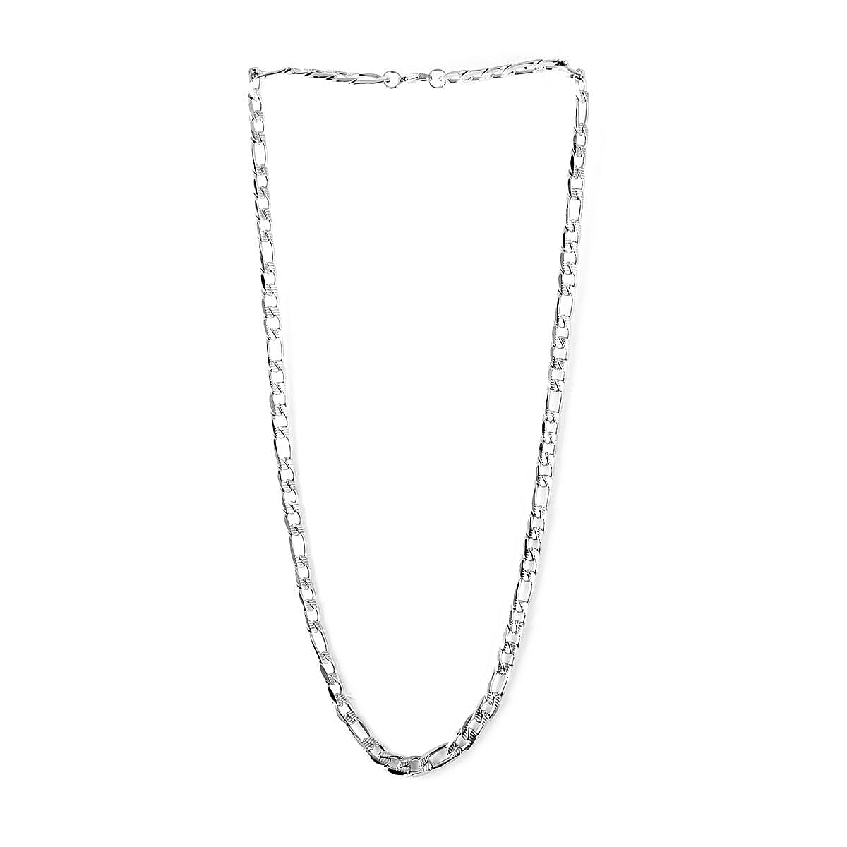8mm Figaro Necklace in Stainless Steel 42.30 Grams 24 Inches image number 2