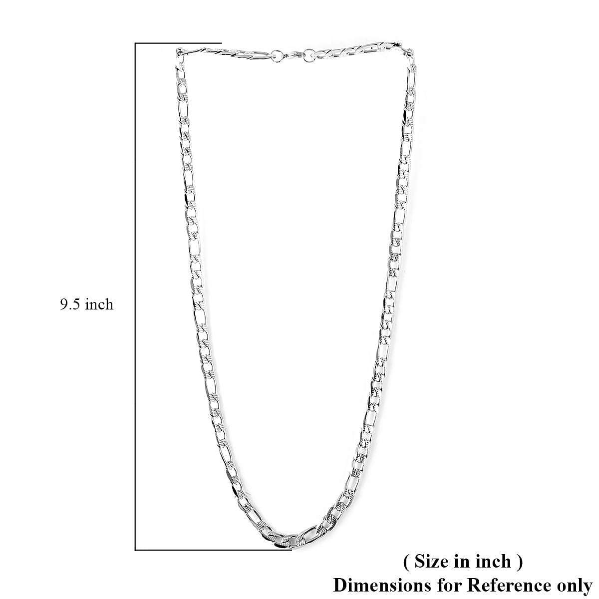 8mm Figaro Necklace in Stainless Steel 42.30 Grams 24 Inches image number 4