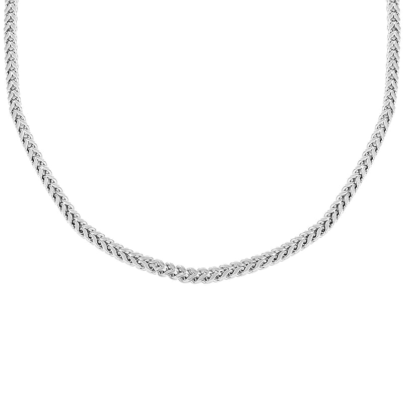 3.3mm Franco Box Necklace (24 Inches) in Stainless Steel , Tarnish-Free, Waterproof, Sweat Proof Jewelry