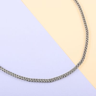 3.3mm Franco Box Necklace (24 Inches) in Stainless Steel , Tarnish-Free, Waterproof, Sweat Proof Jewelry