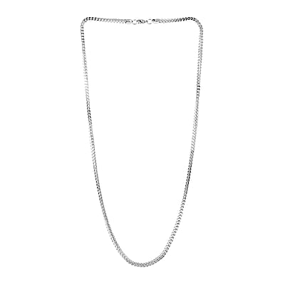 3.3mm Franco Box Necklace (24 Inches) in Stainless Steel , Tarnish-Free, Waterproof, Sweat Proof Jewelry