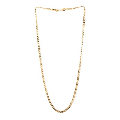 4.4mm Curb Necklace (24 Inches) in ION Plated YG Stainless Steel (18.60 g) , Tarnish-Free, Waterproof, Sweat Proof Jewelry