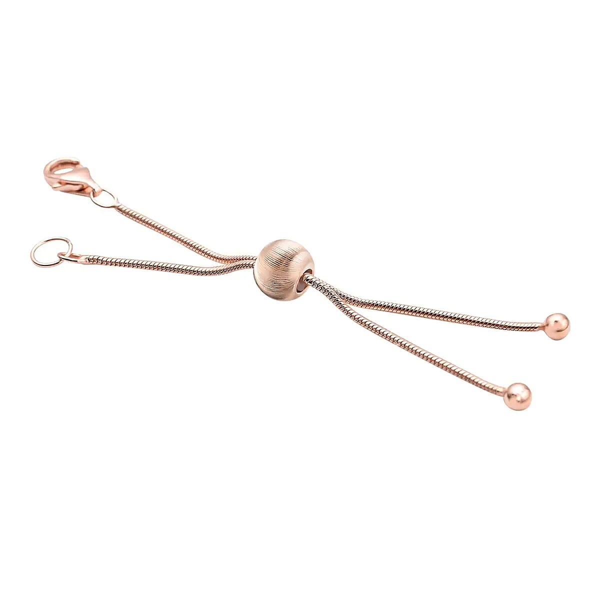 9mm Lobster Lock with 2Inch Each Side Snake Extender Chain and 6mm Adjusting Cat Eye Beads in 14K RG Over Sterling Silver image number 7