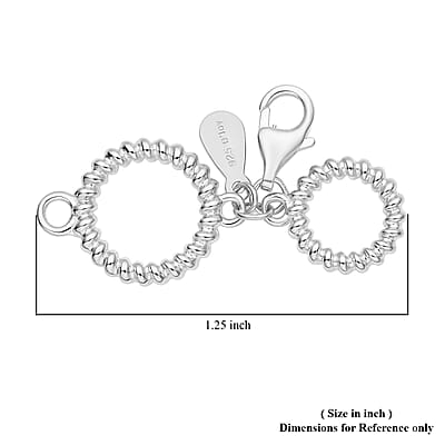 9mm Lobster Lock with Round Pattern in Rhodium Over Sterling Silver