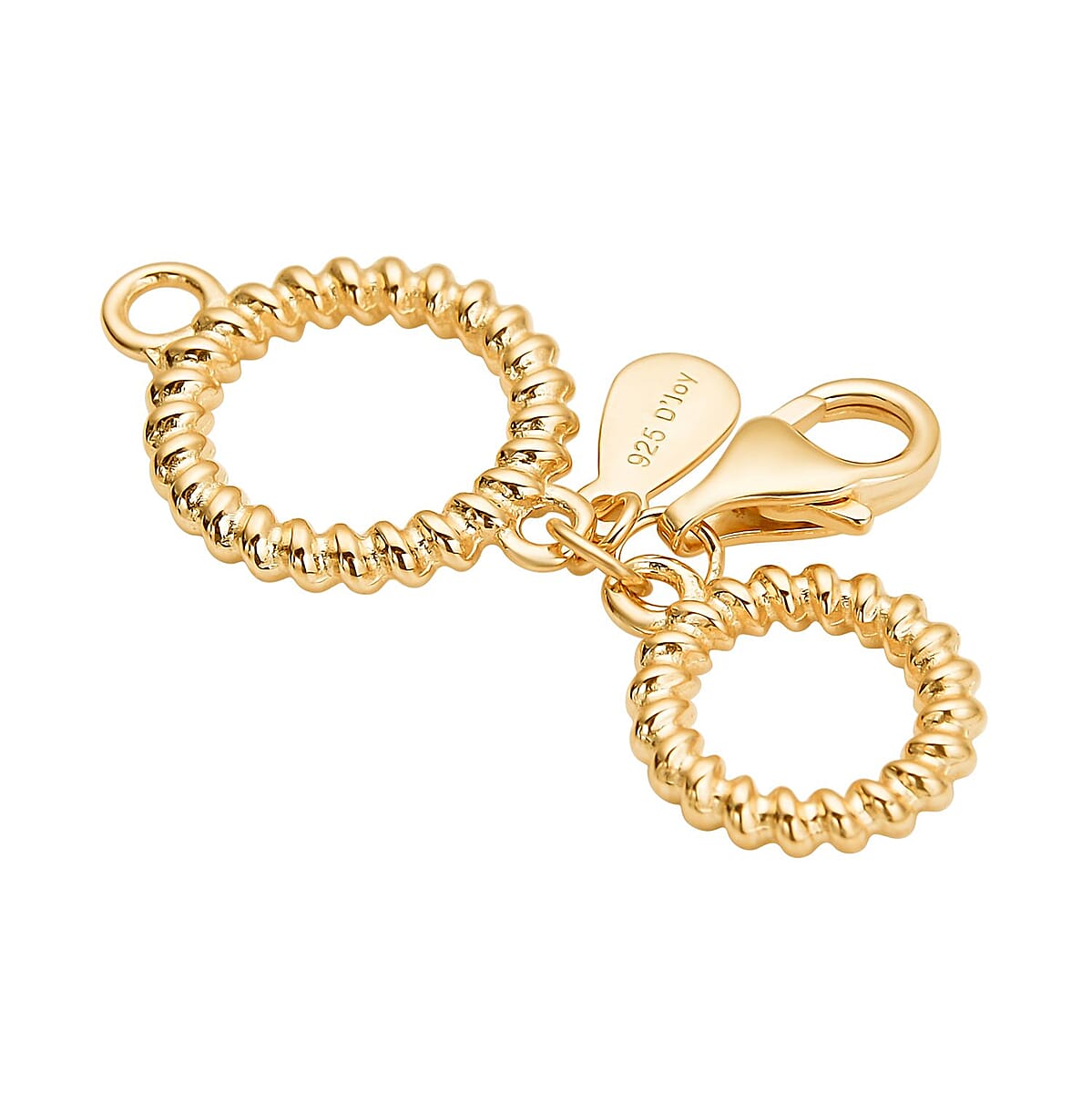 9mm Lobster Lock with Round Pattern in 14K Yellow Gold Over Sterling Silver image number 1