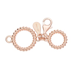 9mm Lobster Lock with Round Pattern in 14K Rose Gold Over Sterling Silver