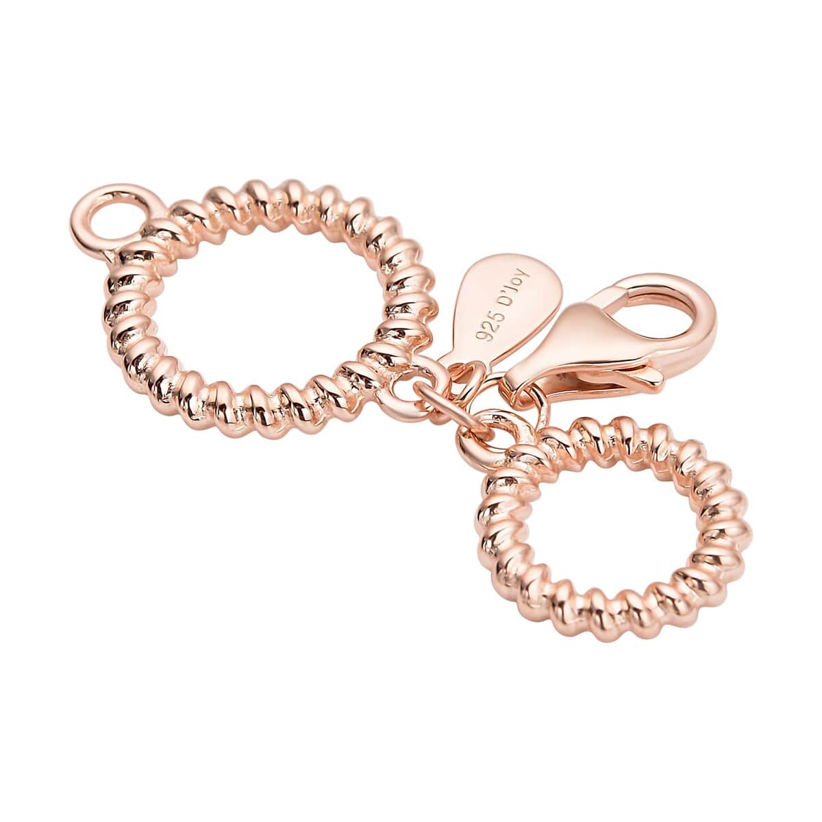 9mm Lobster Lock with Round Pattern in 14K Rose Gold Over Sterling Silver image number 1