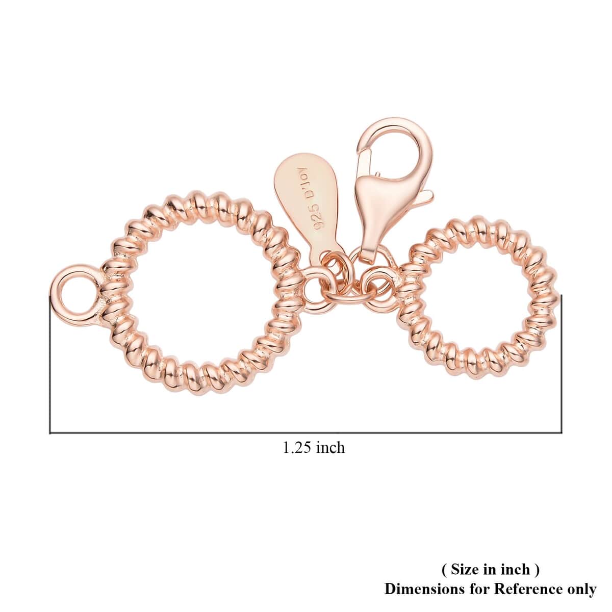 9mm Lobster Lock with Round Pattern in 14K Rose Gold Over Sterling Silver image number 2