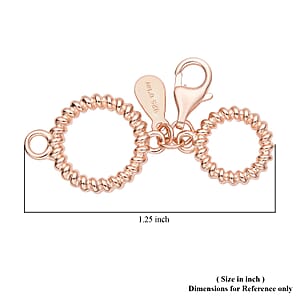 9mm Lobster Lock with Round Pattern in 14K Rose Gold Over Sterling Silver
