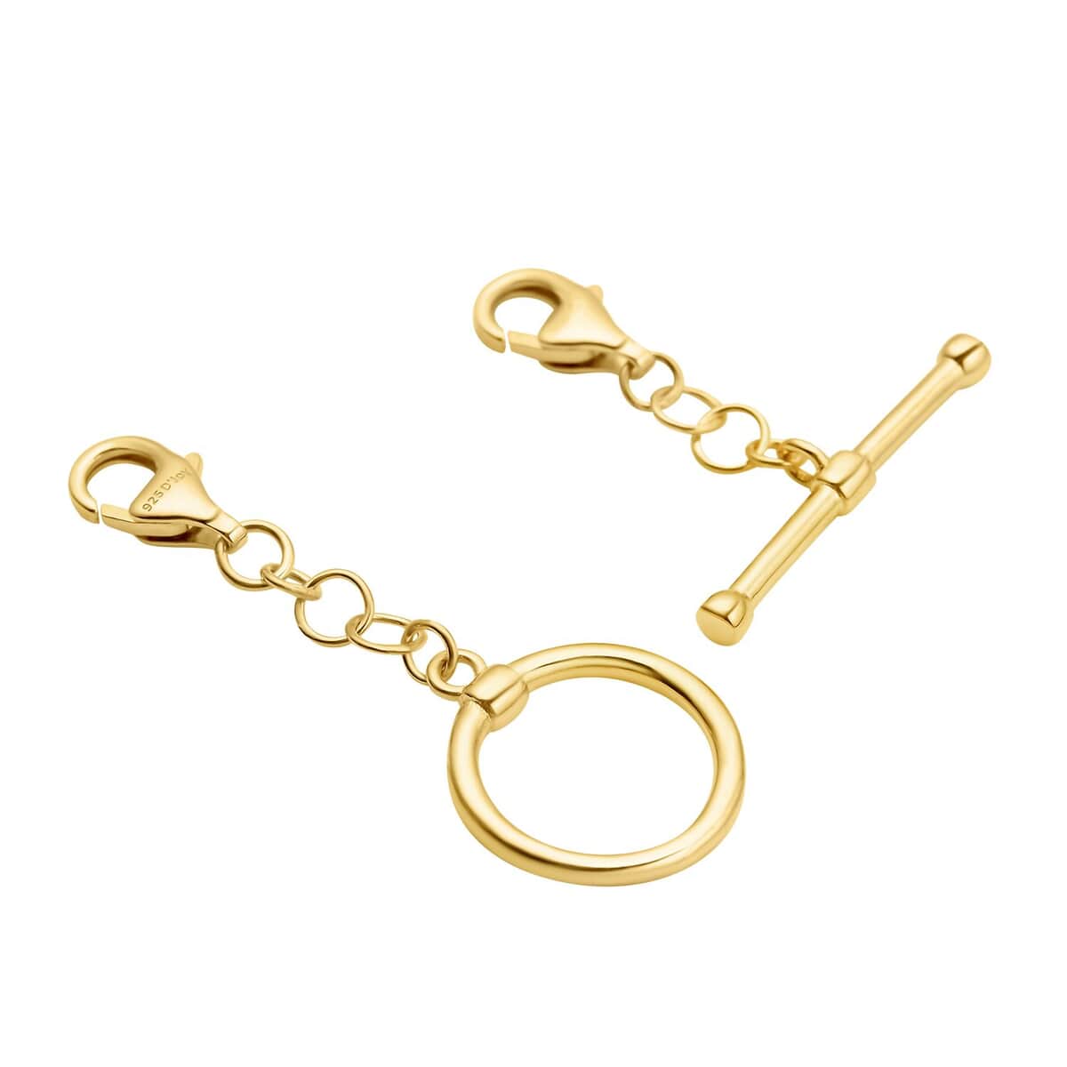 14K Yellow Gold Over Sterling Silver Toggle Clasp Extender with Double 9mm Lobster Lock image number 1