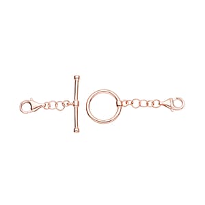 14K Rose Gold Over Sterling Silver Toggle Clasp Extender with Double 9mm Lobster Lock
