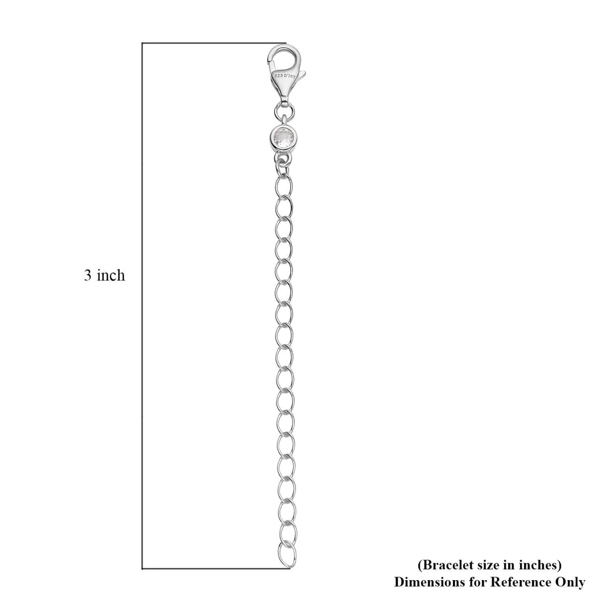 Buy Simulated Diamond Lobster Lock with 2 Inch Extender Chain in