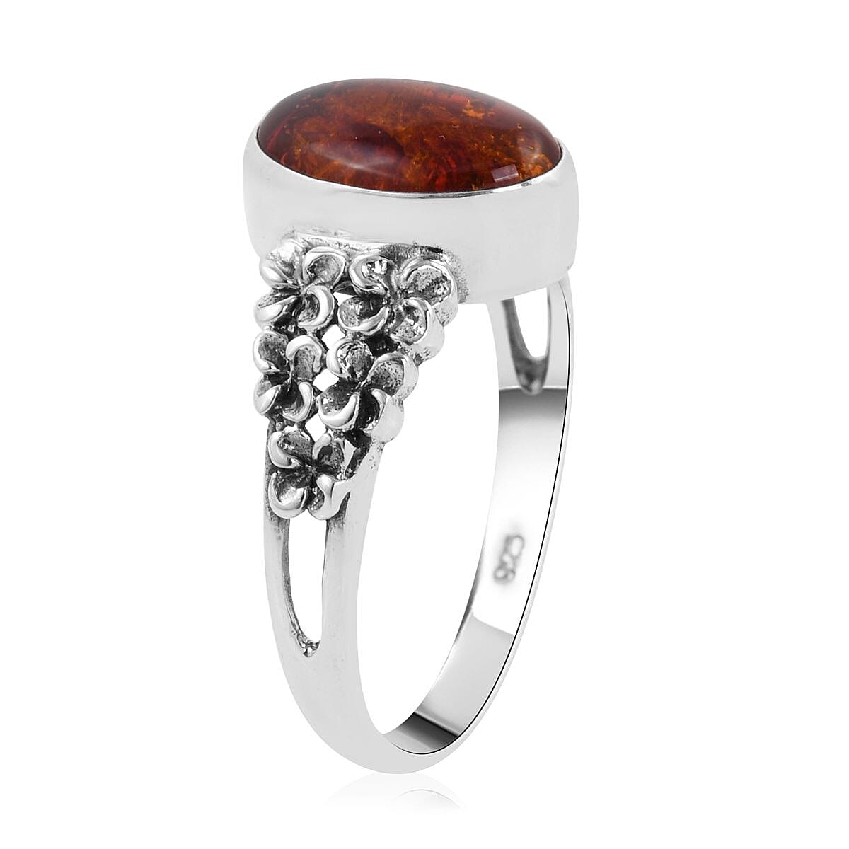 Bali Legacy Baltic Amber Ring in Sterling Silver (Size 10.0) image number 3