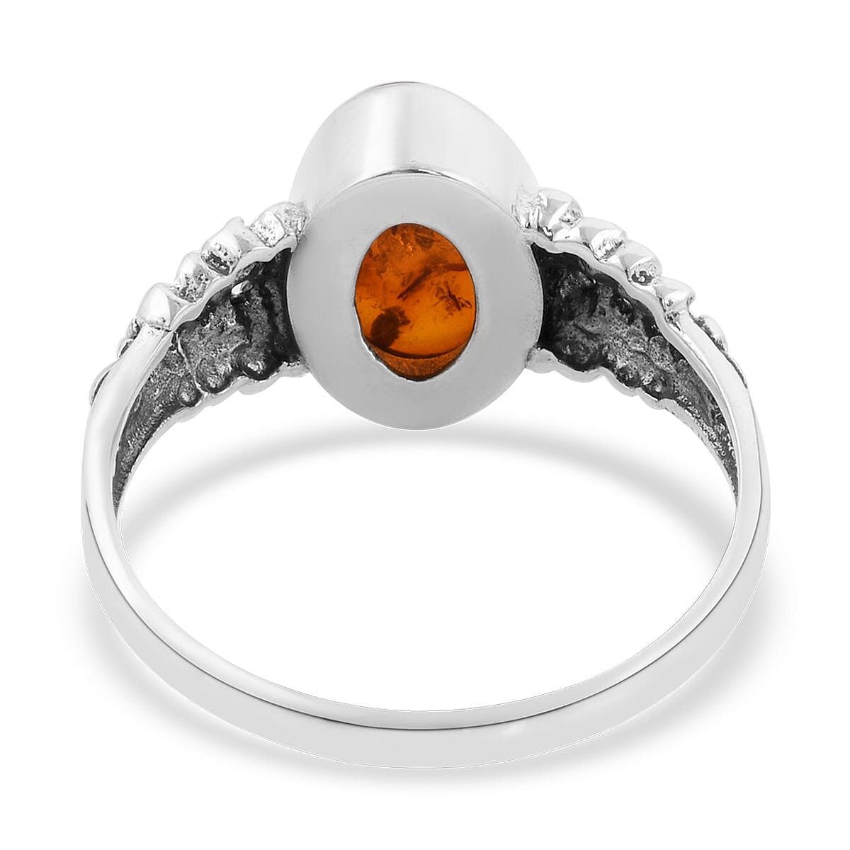 Bali Legacy Baltic Amber Ring in Sterling Silver (Size 10.0) image number 4