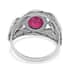 Bali Legacy Niassa Ruby (FF) Floral Ring in Sterling Silver (Size 5.0) 4.50 ctw image number 4