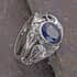 Bali Legacy Madagascar Blue Sapphire (DF) Floral Ring in Sterling Silver (Size 10.0) 4.50 ctw image number 1