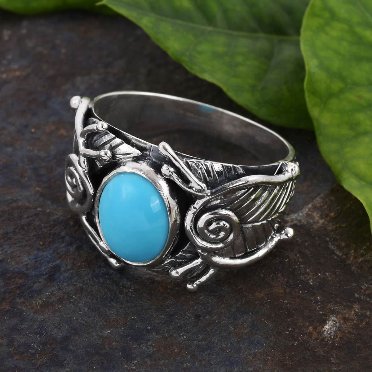 BALI LEGACY American Natural Sleeping Beauty Turquoise Ring in Sterling Silver 8 Grams 2.90 ctw image number 1