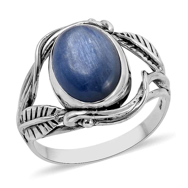 Bali Legacy Himalayan Kyanite Leaf Ring in Sterling Silver (Size 10.0) 7.00 ctw