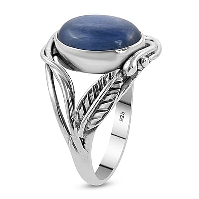 Bali Legacy Himalayan Kyanite Leaf Ring in Sterling Silver (Size 10.0) 7.00 ctw