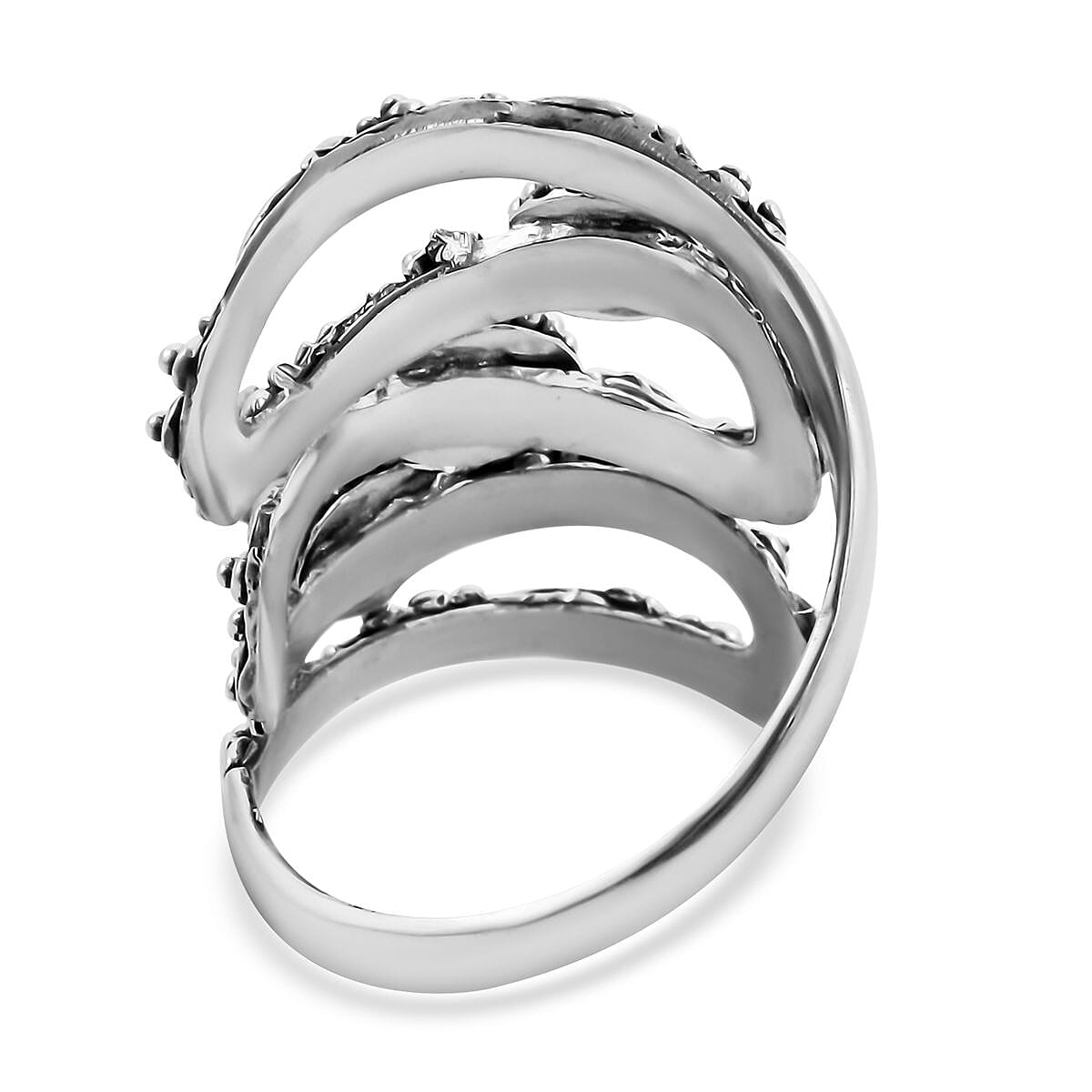 BALI LEGACY American Natural Sleeping Beauty Turquoise 3 Stone Ring in Sterling Silver (Size 10.0) 11.80 Grams 1.00 ctw image number 4