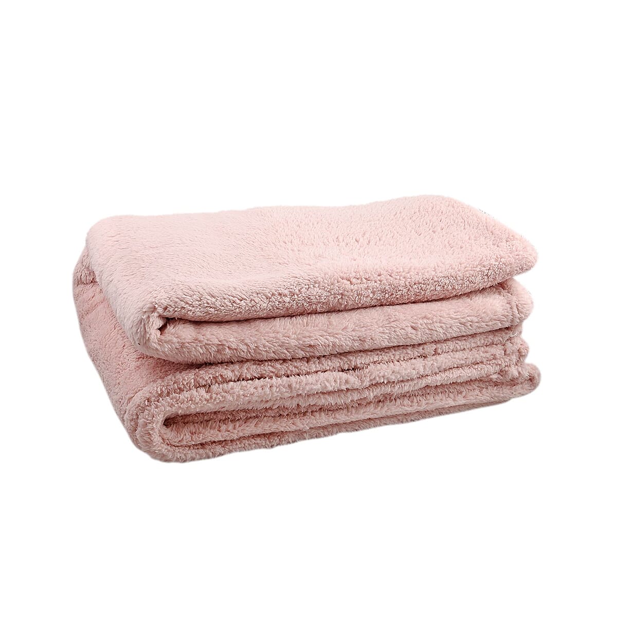 Homesmart Pink Solid Microfiber Sherpa Blanket image number 1