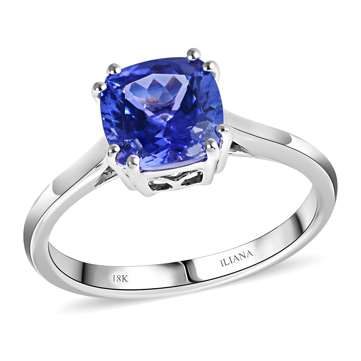 Certified & Appraised ILIANA 18K White Gold AAA Tanzanite Solitaire Ring (Size 10.0) 3 Grams 1.90 ctw image number 0