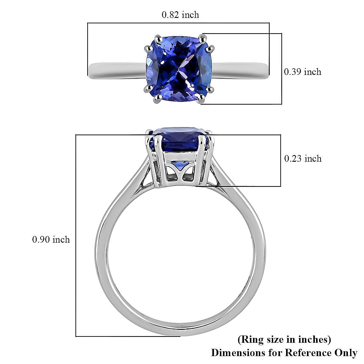Certified & Appraised Iliana 18K White Gold AAA Tanzanite Solitaire Ring (Size 6.0) 3 Grams 1.90 ctw